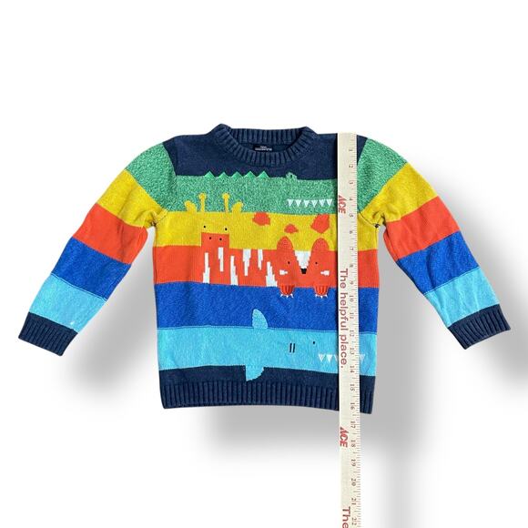 NEXT Kids Rainbow Animal Knit Sweater Jumper 3–4 Years Shark Fox Giraffe - Picture 5 of 9